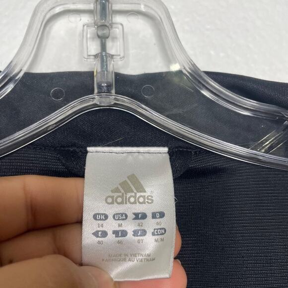 Adidas Mens Jacket Size M Black Full Zip Long Sleeve Unlined Track Jacket - Picture 3 of 14